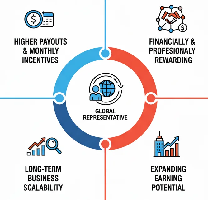 Global representative rewards and earning potential
